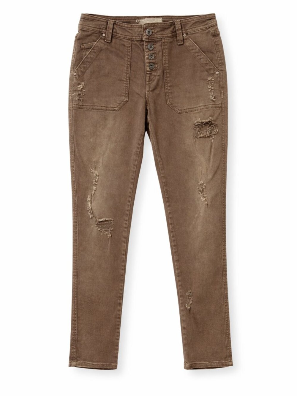 Free People Jeans Women’s Button Fly Rustic Straight Denim Distressed
